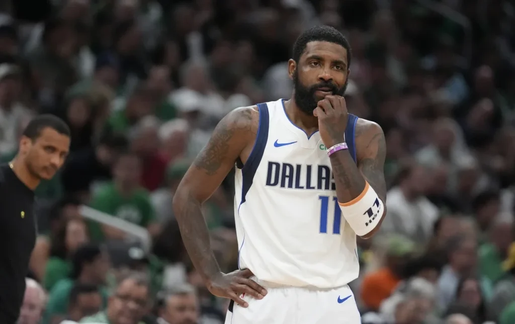 Kyrie-Irving watches helplessly as Boston Celtic defeated Dallas Mavericks